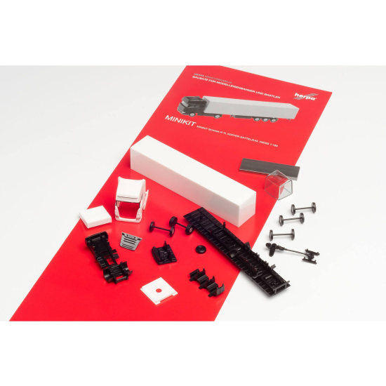 Herpa 013802, Minikit Scania R TL z naczepą chłodnią, biała,  Skala 1:160